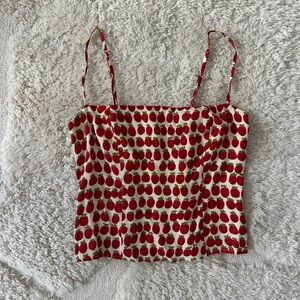 Reformation Red and White Strawberry Camisole
